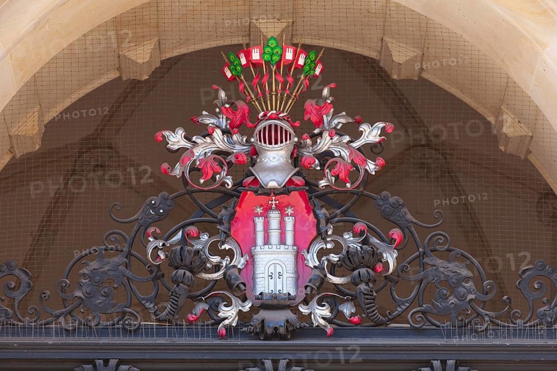 Hamburg coat of arms on the Hamburg city hall