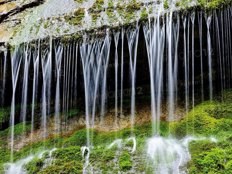 Small waterfall with moss