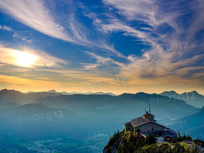 Eagle's Nest at dusk with cirrus clouds