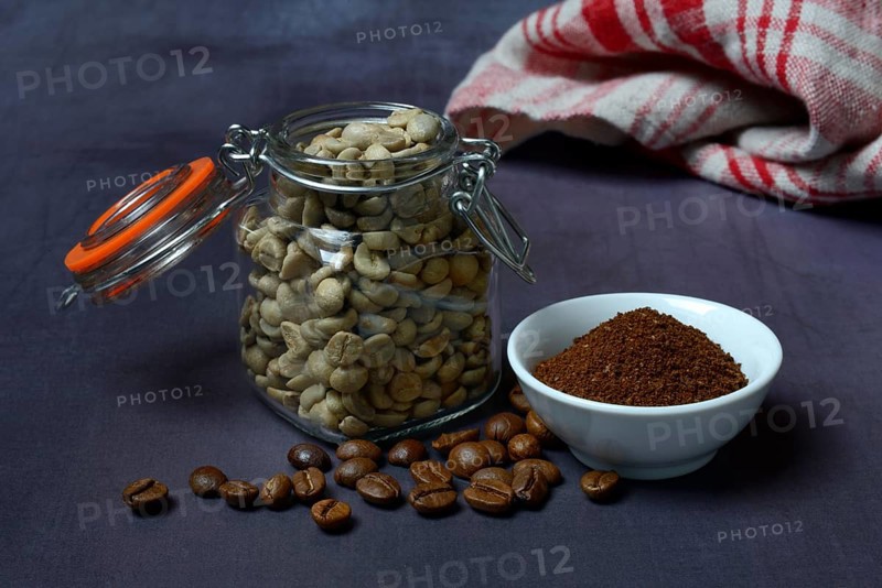 Green coffee in glass