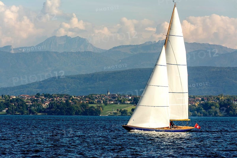 Boat on lake Geneva near Nyon