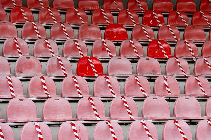 Red seats in Franz Kremer Stadium