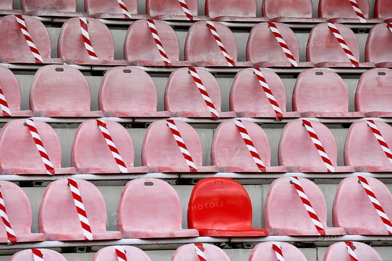Red seats in Franz Kremer Stadium