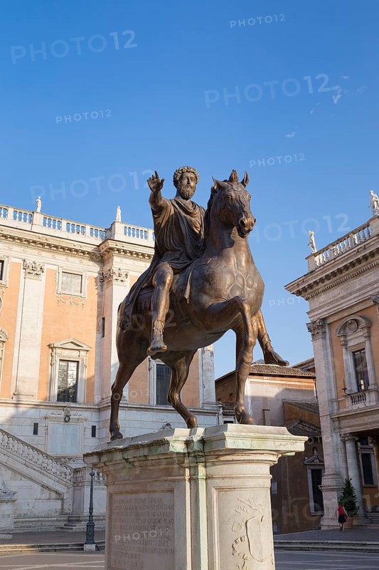 Bronze equestrian statue of Marcus Aurelius on Campidoglio square