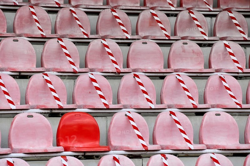 Red seats in Franz Kremer Stadium