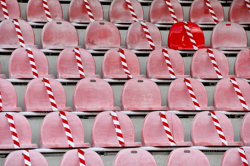 Red seats in Franz Kremer Stadium