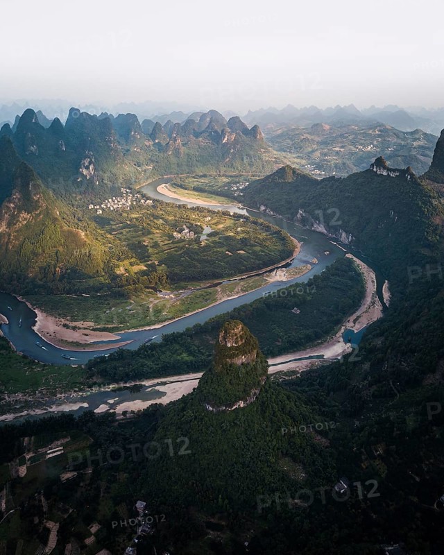 Yangshuo River at sunrise