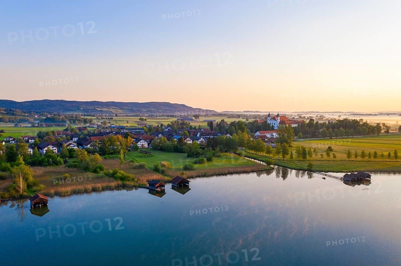 Lake Kochel and Schlehdorf in the morning light