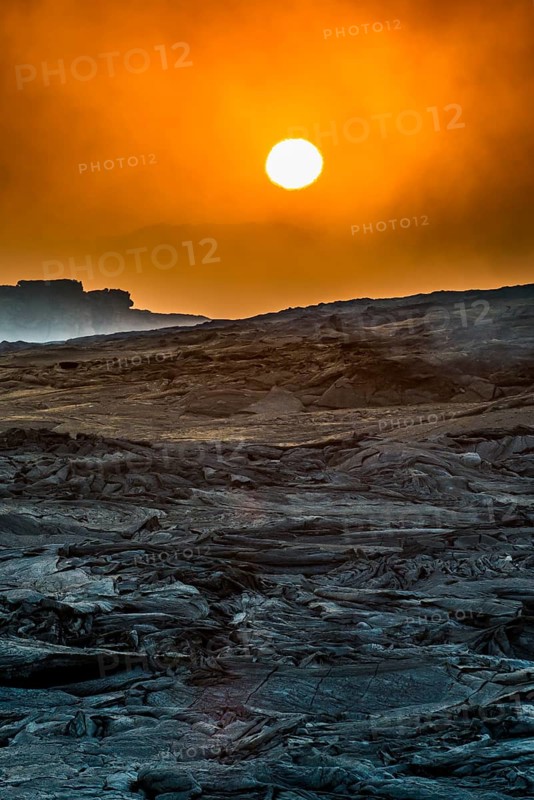 Sunrise over the lava field