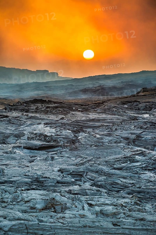 Sunrise over the lava field