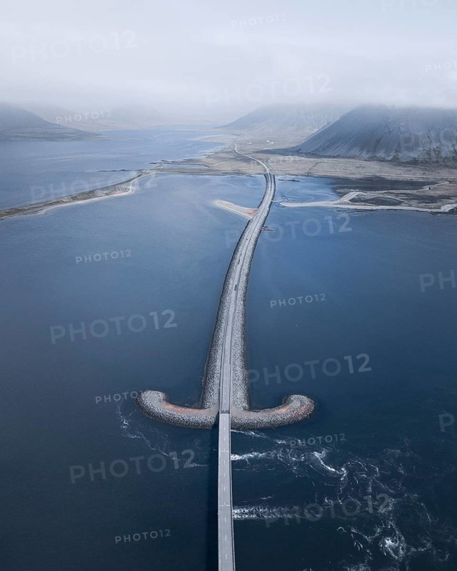 Road with bridge over water