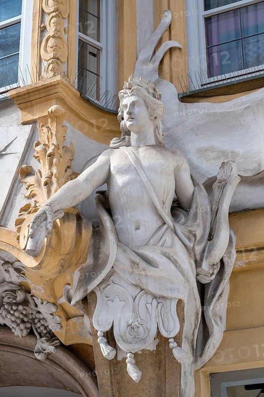 Late baroque facade with sculpture