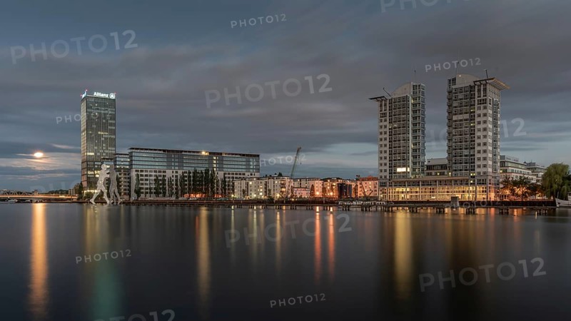Allianz Tower and the Twin Towers on the Spree River