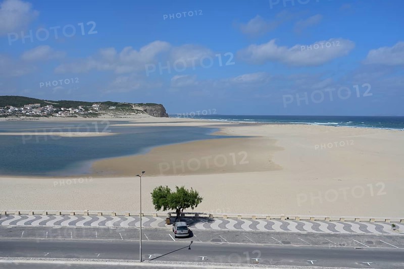 Obidos lagoon and the Atlantic Ocean