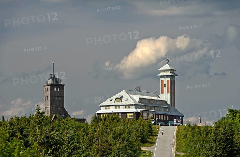 Weather station and Fichtelberg Hotel on the Fichtelberg
