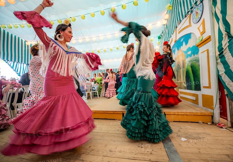 Young woman dancing Sevillano