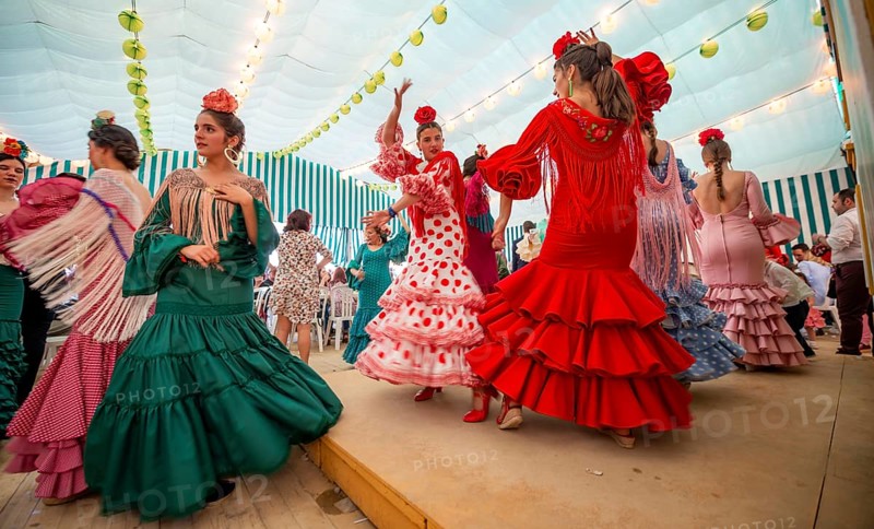 Young woman dancing Sevillano