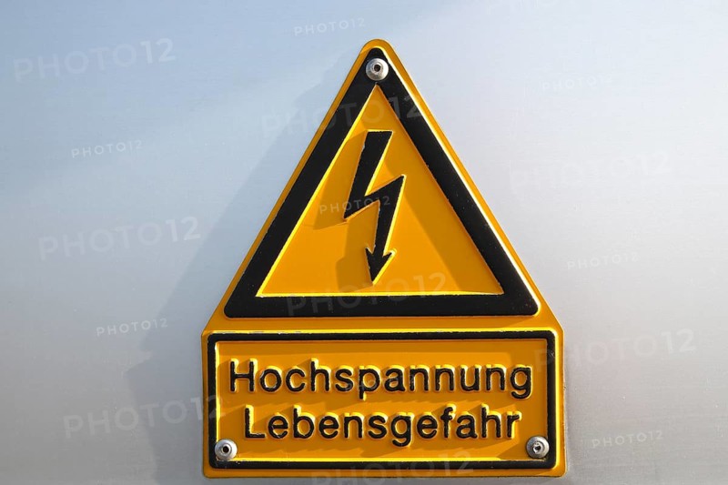 Warning sign high voltage danger to life