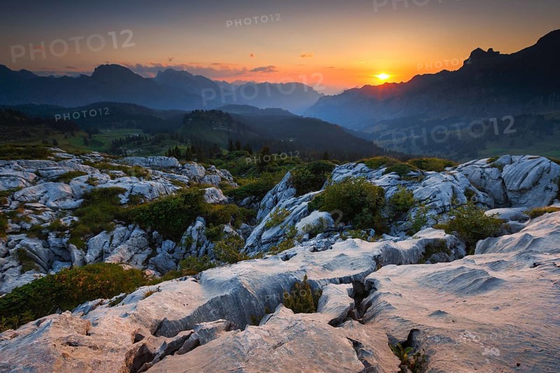 Karst landscape at the Pragelpass