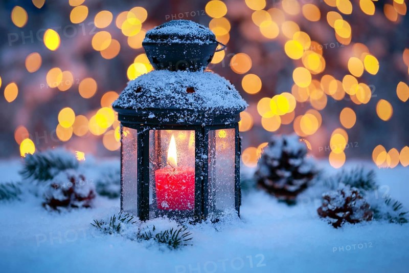 Lantern with Christmas decoration
