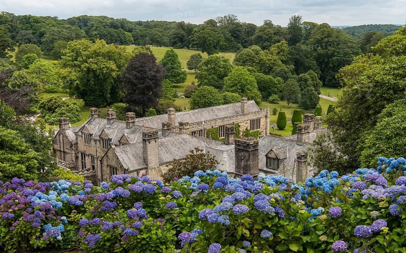 Victorian Lanhydrock House with gardens