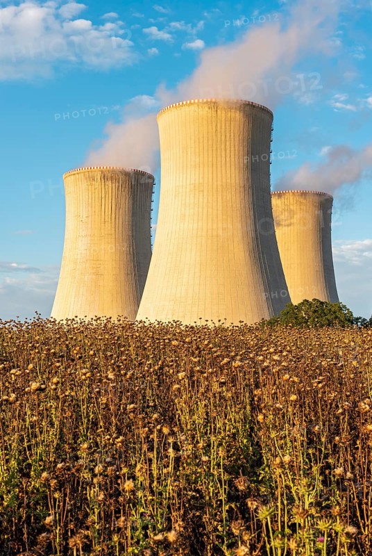 Field and cooling towers of Dukovany Nuclear Power Station