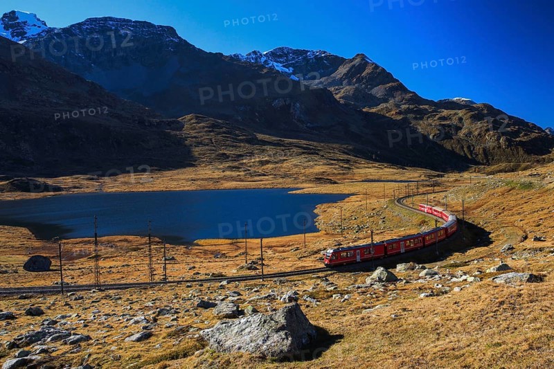 Rhaetian Railway on the Bernina Pass