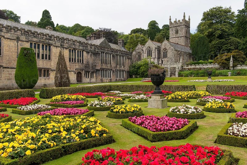 Victorian Lanhydrock House with gardens