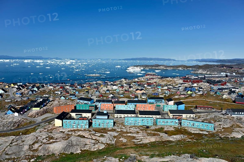 City view with colourful houses