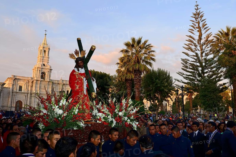 Procession on Palm Sunday at the Plaza de Armas