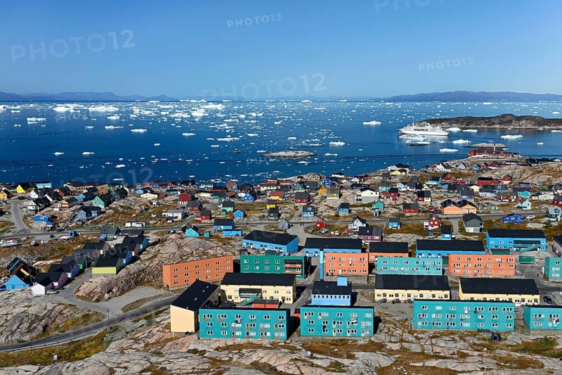 City view with colourful houses
