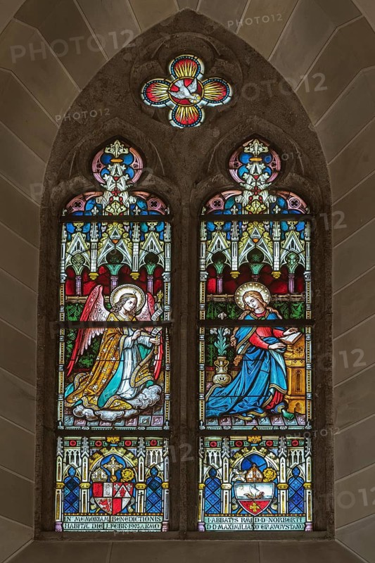 Multicoloured stained glass window