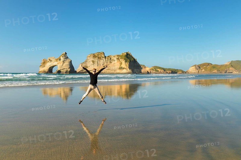 Wharariki Beach at sunset