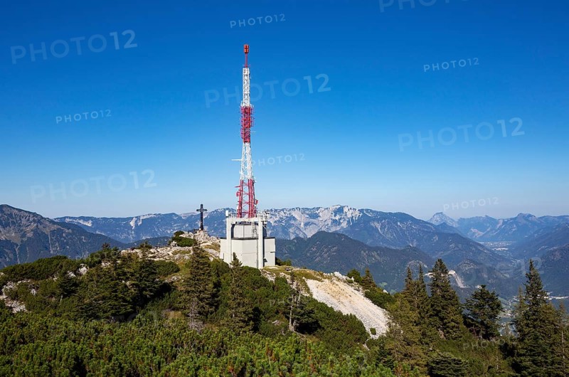 Radio station with Franz Josef Kreuz on the mountain summit