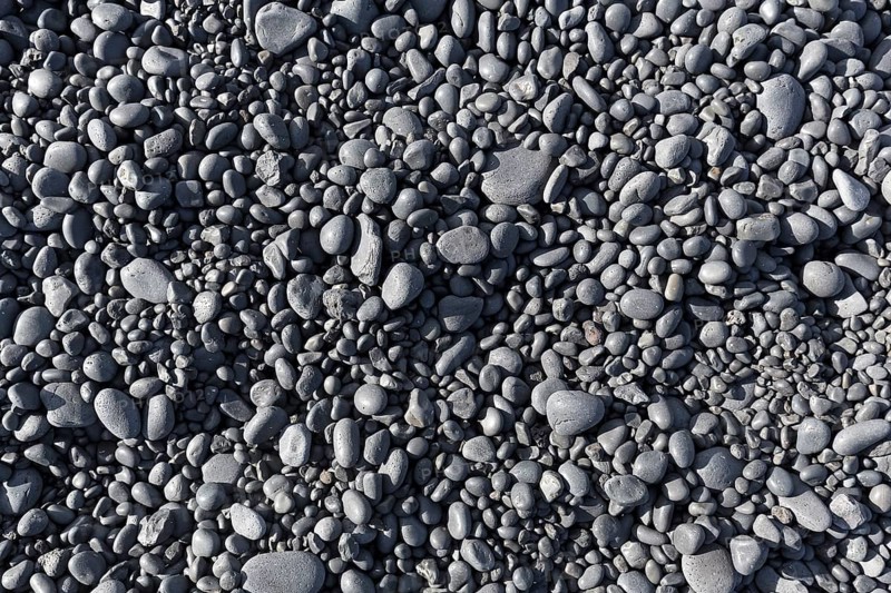 Rounded black stones
