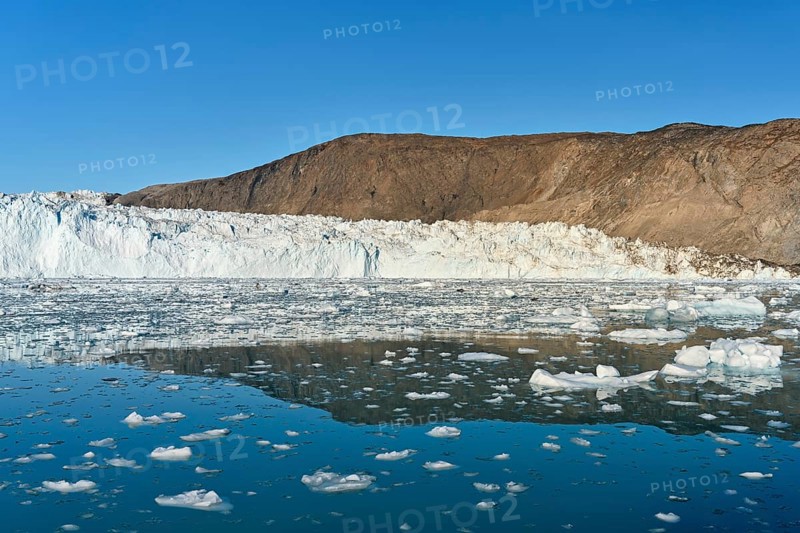 Eqi glacier with drift ice in the foreground