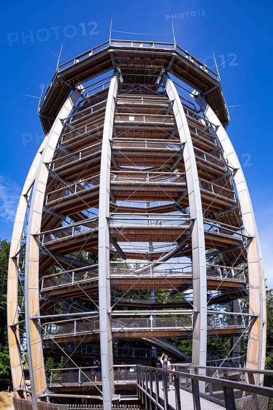 Observation tower at the tree top path Salzkammergut am Gruenberg