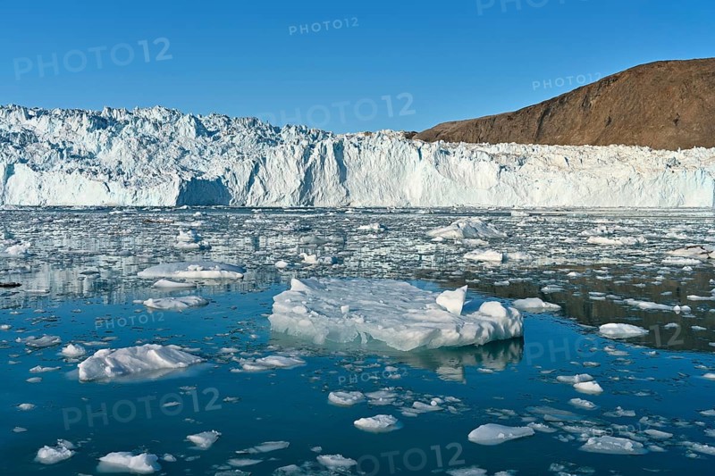 Eqi glacier with drift ice in the foreground