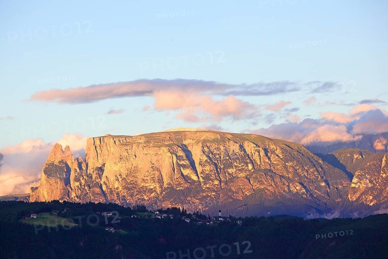 Mountain massif Schlern in the evening light