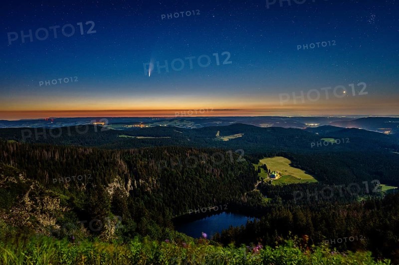 View from Feldberg to the Feldsee with Comet Neowise