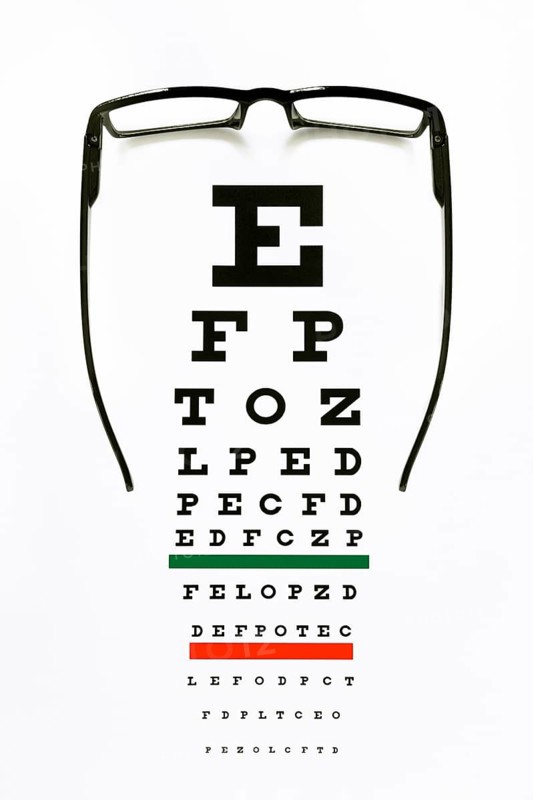 Eye Chart and Glasses