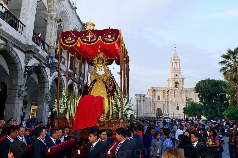 Procession on Palm Sunday at the Plaza de Armas