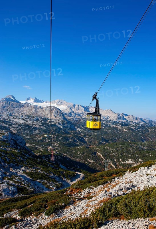 Panoramic view to the mountain station Gjaid and to the Hohen Dachstein