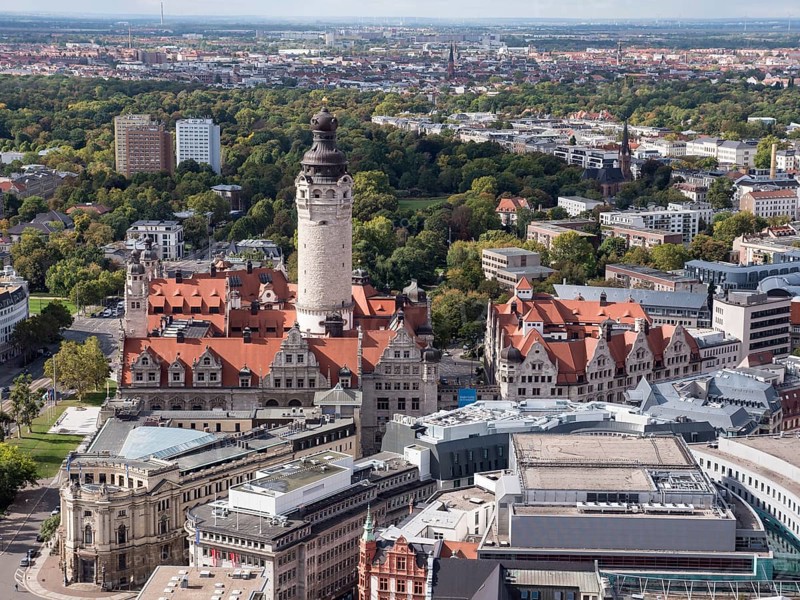 City view from the Panorama Tower towards the New City Hall