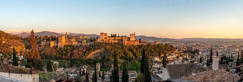 Alhambra on the Sabikah hill at sunset