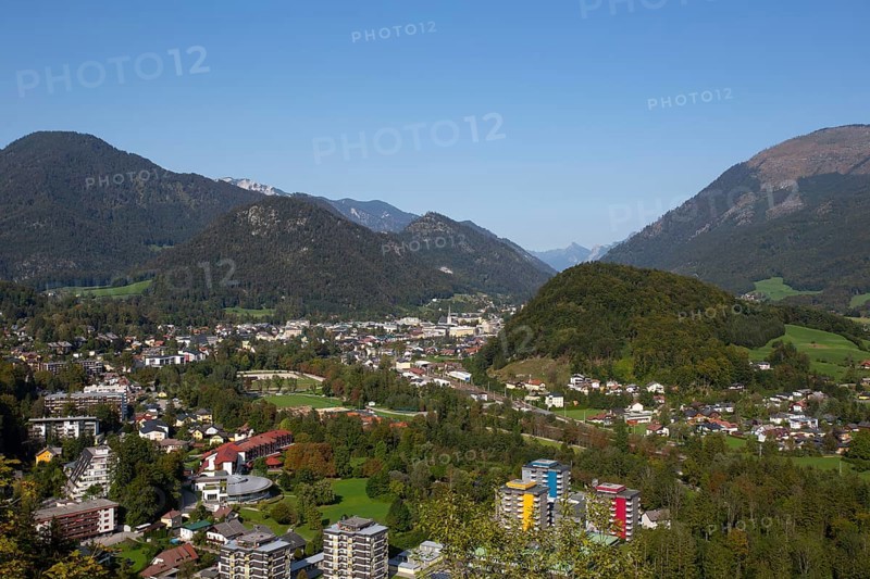 View from the castle ruin Wildenstein to Bad Ischl