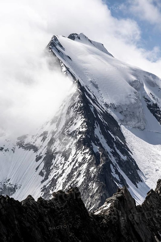 Rugged mountain peaks
