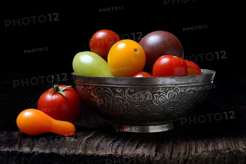 Shifted cherry tomatoes in peel