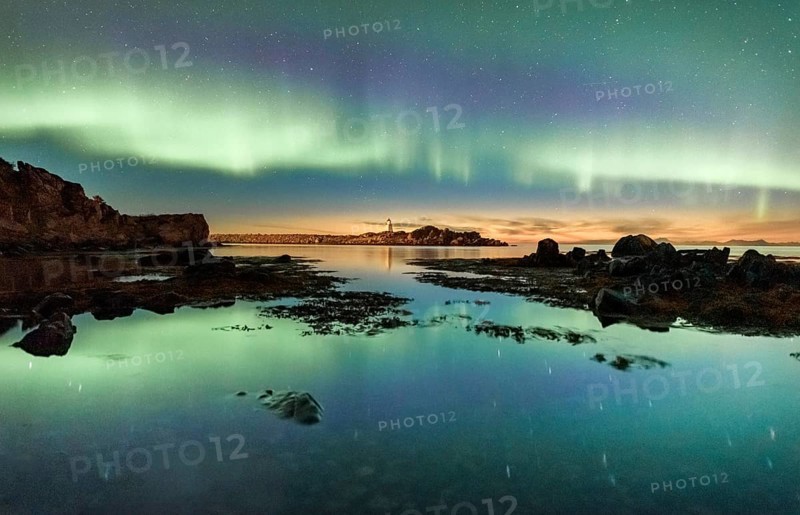 Northern lights over the sea