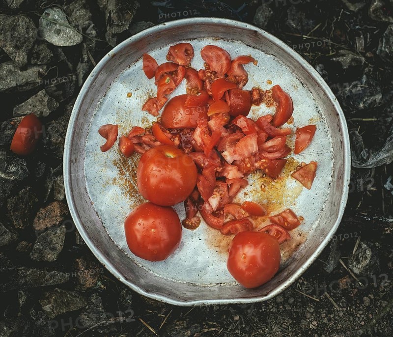 Tomatoes on a tray